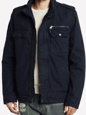 Levi's navy cotton canvas military men’s jacket XL